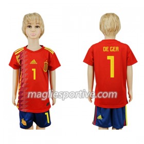 Completo Calcio Spagna De Gea 1 Bambino Divisa Prima Mondiali 2018